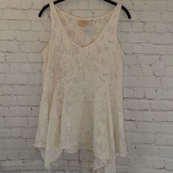 Anthropologie Tops - Vanessa Virginia Ivory Lace Tunic Tank Size M